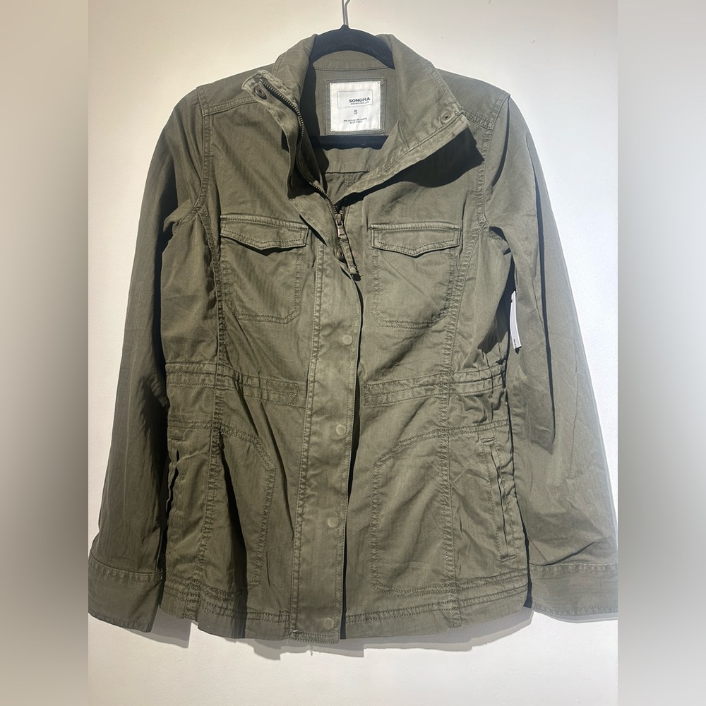 olive military style jacket